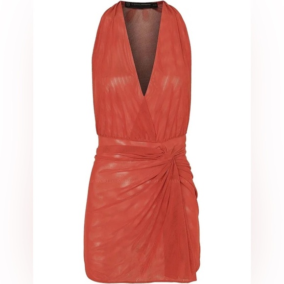 Vix Karina Mini Cover Up in Grapefruit Red sz M 188$ - Picture 4 of 8